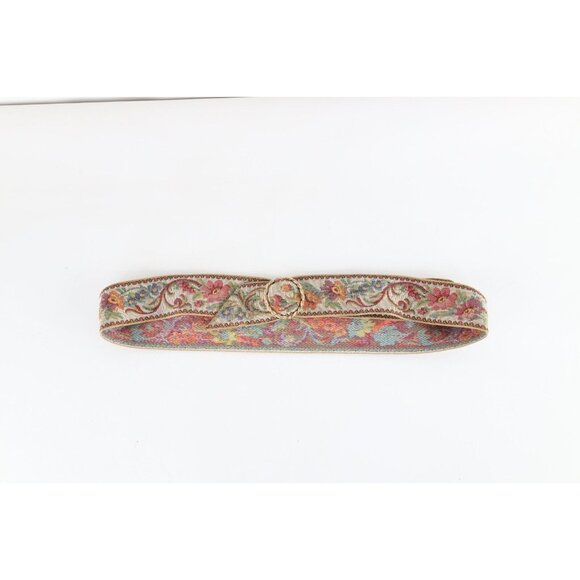 Vintage 60s 70s Mid Century Modern MCM Tapestry Needlepoint Flower Belt Band main image 6